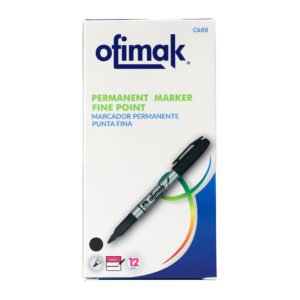 Marcador permanente punta fina Ofimak OK88 -Negro