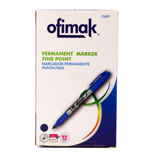Marcador permanente punta fina Ofimak OK89(Azul)
