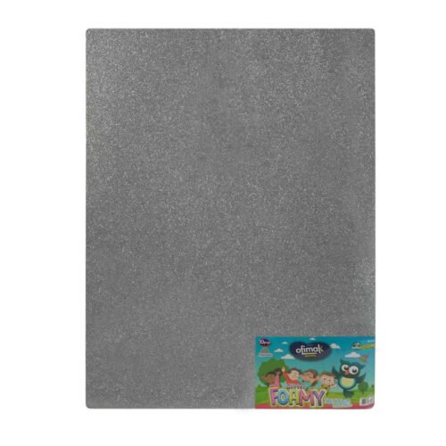 Pliego de Foamy Escarchado 50x70cm(19.6"x27.5") Plateado Ofimak OK365