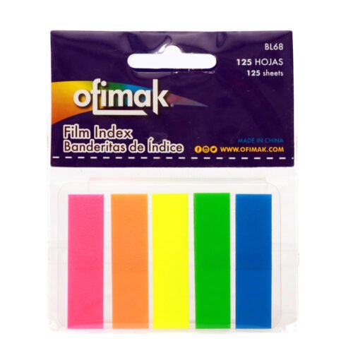 Señalador tipo banderita Neon 45mmx12mm. Ofimak BL68 Señalador tipo banderita Neón 45mmx12mm. Ofimak BL68