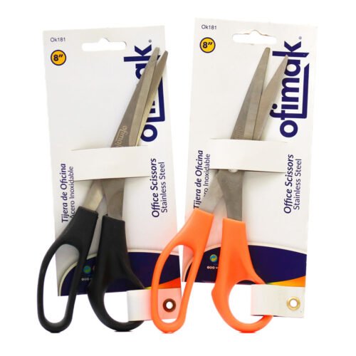 Tijera de acero 8" oficina v/colores Ofimak OK181