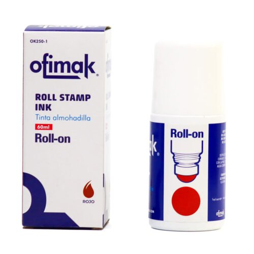 Tinta para almohadilla Rol on 60ml Rojo Ofimak OK250 1 Tinta para almohadilla Rol-on 60ml Rojo Ofimak OK250-1