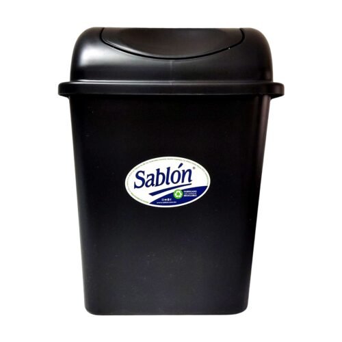 Basurero Sablon con tapa vaiven c Basurero con tapa vaivén Sablón