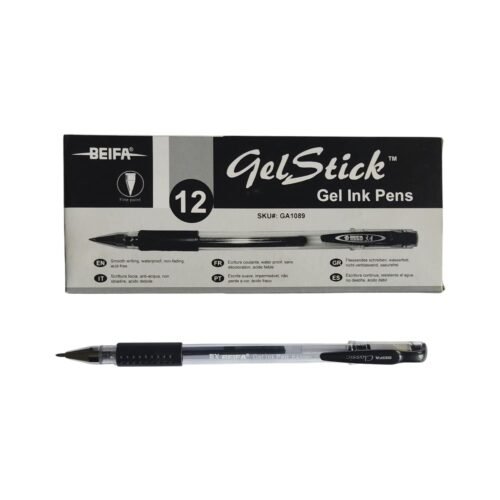 Boligrafo Gel 0.5mm Stick Grip Beifa GA-1089 -Negro