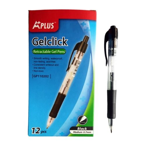 Bolígrafo retráctil gel 0.7mm Beifa Aplus GP110202 -Negro