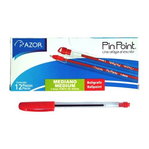 Lapiz tinta punta de aguja 1.0mm Rojo Azor PinPoint Bolígrafo punto de aguja 1.0mm Azor PinPoint -Rojo