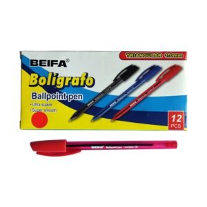 Boligrafo triangular 1.0mm Beifa KA128600(RO) -Rojo