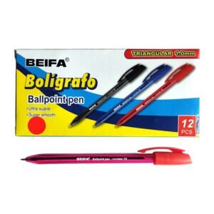 Boligrafo triangular 1.0mm Beifa KA128600(RO) -Rojo
