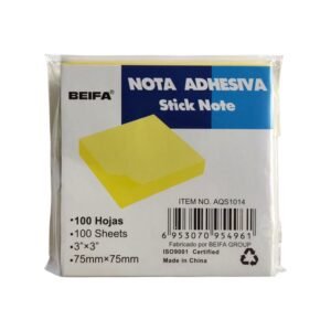 Notas adhesivas Amarillo 3x3" 100hjs Beifa AQS1014