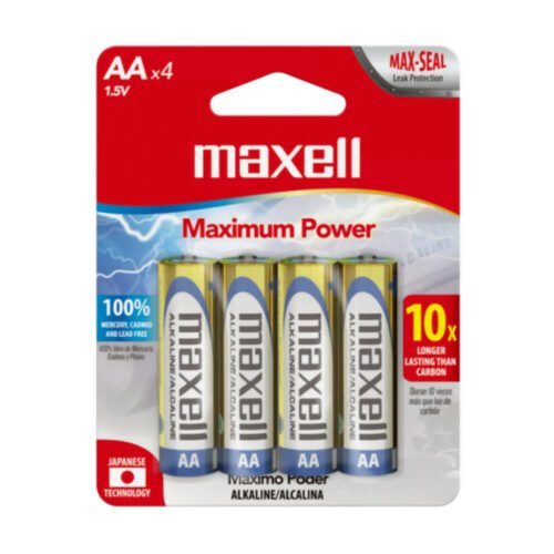 Baterías alcalinas AA 1.5V MAXELL AA-4BP(4 Unidades)