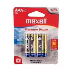 Batería alkalina AAA MAXELL AAA-4BP 1 Baterías alcalinas AAA 1.5V MAXELL AAA-4BP(4 Unidades)