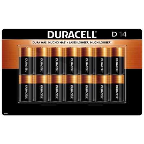 Batería alcalina D 14 Duracell (14 unidades)