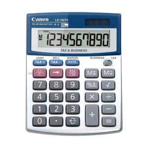 Calculadora de 10 dígitos, Solar y Batería Canon LS-100TS
