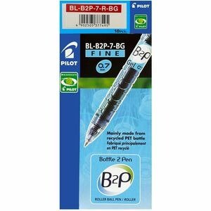 Bolígrafo Gel retráctil reciclado 0.7mm Roller Ball Pilot BL-B2P-BG -Negro