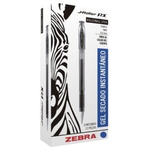Bolígrafo gel mediano 0.7 Zebra J-Roller RX 8001 -Azul