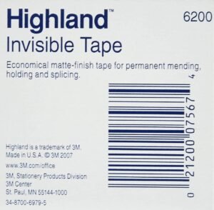 Tape transparente mágico (invisible) 19mm x 36yds Highland 6200