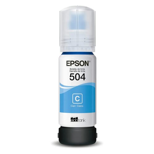 Tinta Epson T504 Cian 70ml Botella de Tinta de 70ml Epson 504 -Cian