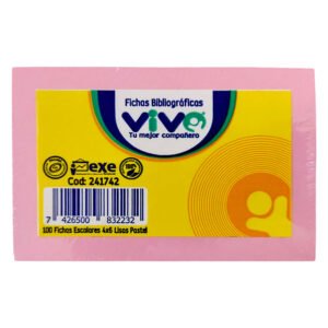 Fichas escolares 4x6" lisas colores pastel (100hjs) Vivo