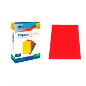 Carpetas Ejecutivas Barnizadas Con Solapa Carta, rojo -AMPO. (Caja de 25 U)