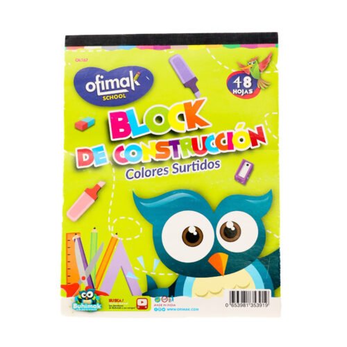 Block de Construcción  9x12" Colores surtidos(48 HJS) -Ofimak OK167