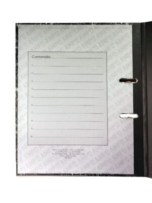 Archivador Carta 2 anillos, Negro AMPO T-830