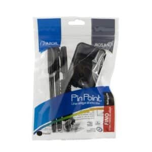 azor con cordon Bolígrafos punta fina 0.7m con base y cordón (3 Bolígrafos) Azor 6806 -Negro