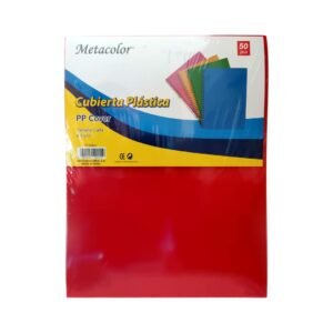 Cubierta plástica Metacolor PP-30(RO) 8.5x11"(carta) Rojo. [PQ]x50U