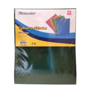 Cubierta plástica Metacolor PP-30(VER) 8.5x11"(carta) Verde. [PQ]x50U