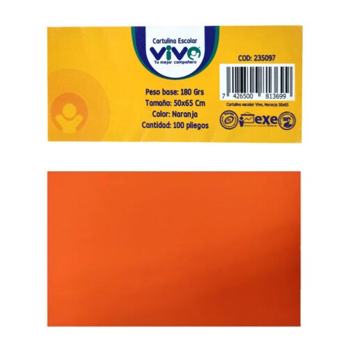 Cartulina Iris VIVO 50 x 65cm -Naranja