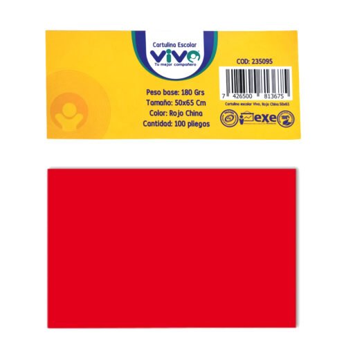 Cartulina Iris VIVO 50 x 65cm -Rojo China