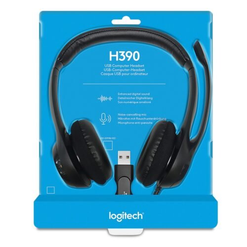 Audífonos con Micrófono Logitech H390 USB – (Negro)