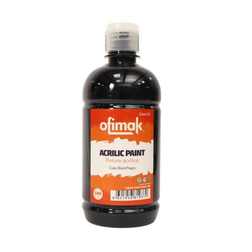 Pintura acrílica 500ml, Negro -Ofimak OK667B1