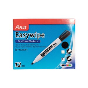 Marcador p/pizarra acrílica biselado Aplus Easywipe BY102600 -Negro