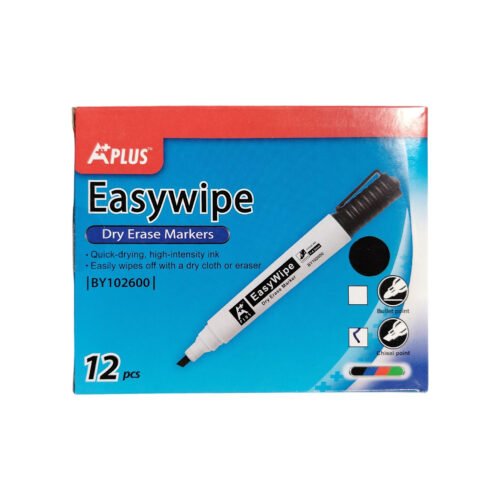 Marcador p/pizarra acrílica biselado Aplus Easywipe BY102600 -Negro