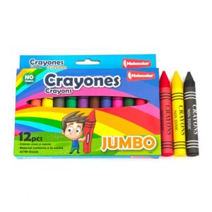 Crayones Jumbo 12 colores -Metacolor AE8018A-12M