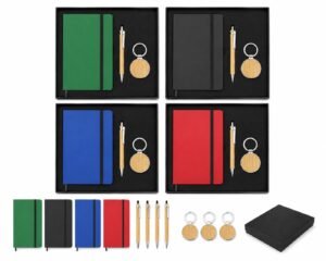 Set de Regalo Ecológico: Libreta, Bolígrafo y Llavero AQB2008