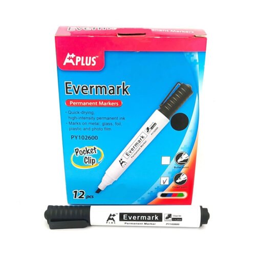 D8004F NEGRO Marcador permanente biselado A Plus Evermark PY102600 -Negro