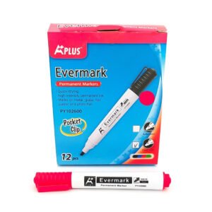 Marcador permanente biselado A Plus Evermark BY102600 -Rojo