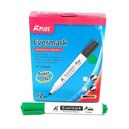 D8004F VERDE Marcador permanente biselado A Plus Evermark PY102600 -Verde