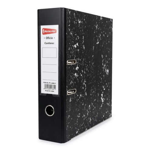 Archivador Oficio 2 anillos, Negro Metacolor PP-LOMO-F