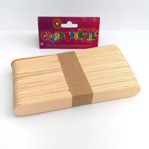 CM-004 Palitos de Madera Jumbo Metacolor (Natural) – Pack de 50 unidades