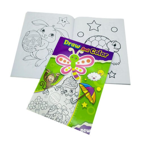 Libro para Colorear y Aprender "Draw and Color" – Formato Grande (20.5 x 28.5 cm)