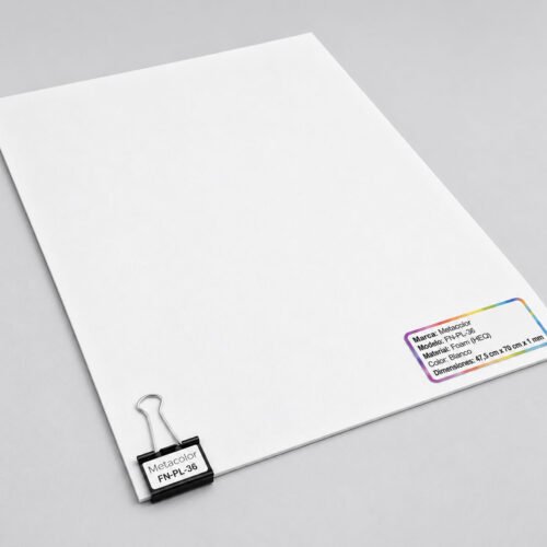 Foami Metacolor – Pliego 47.5 cm x 70 cm x 2 mm (Pack de 10) Blanco