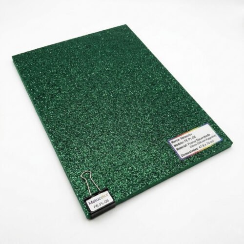 Foami Escarchado Metacolor - Pliego Grande (Pack de 10) Verde