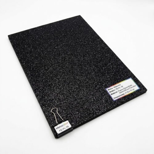 Foami Escarchado Metacolor - Pliego Grande (Pack de 10) Negro