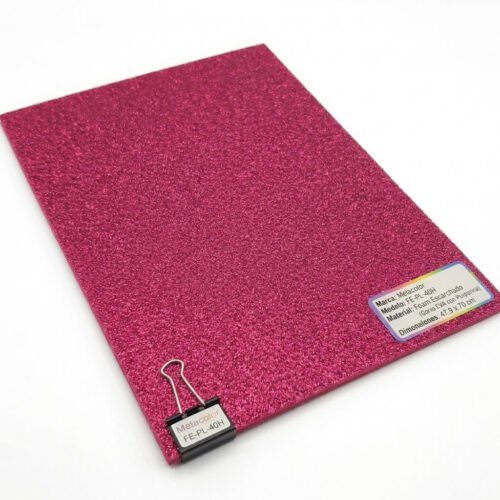 Foami Escarchado Metacolor - Pliego Grande (Pack de 10) Rosado Oscuro