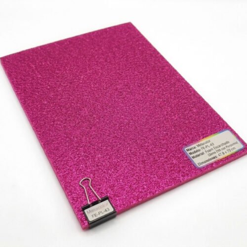 Foami Escarchado Metacolor - Pliego Grande (Pack de 10) Fucsia