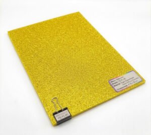 Foami Escarchado Metacolor - Pliego Grande (Pack de 10) Amarillo