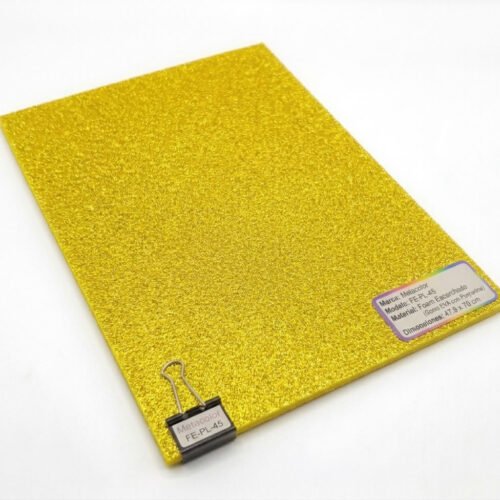 Foami Escarchado Metacolor - Pliego Grande (Pack de 10) Amarillo