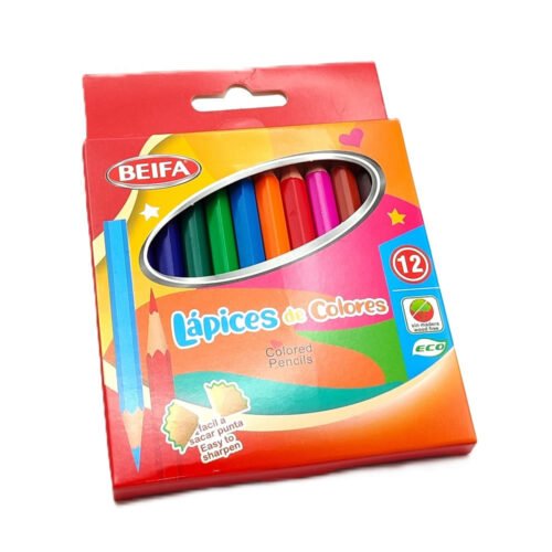 Lápices cortos de Colores (Pack de 12 Piezas) – Beifa MK2-12